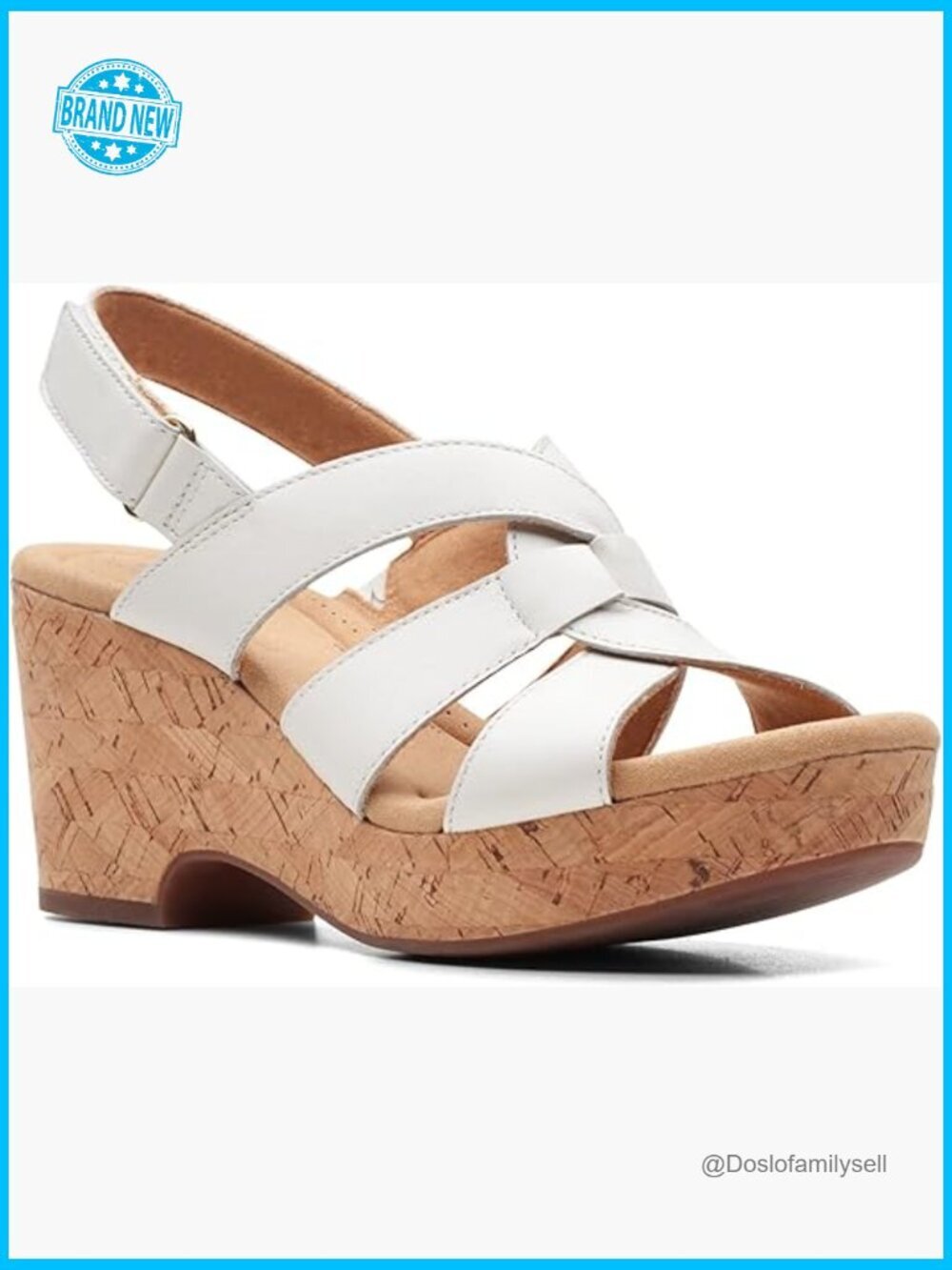 Cork Wedge Sandals Open Toe Slingback Fashion Casual Summer Lightweight 3in Heel